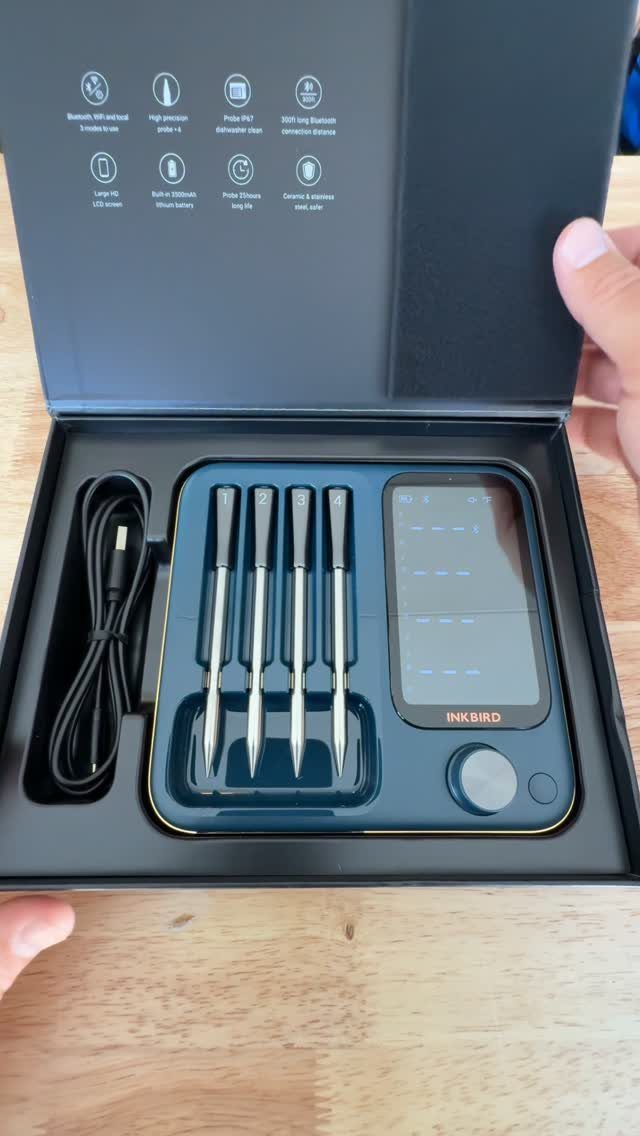 11 Christmas Gifts for Adults, From Waffle Makers to Desks 11 Digital meat thermometer set with four probes in a black gift box