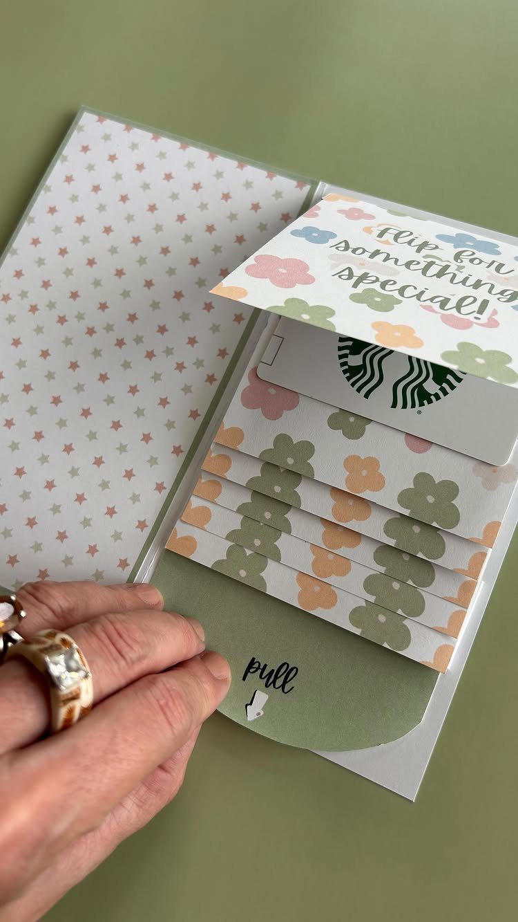 10 Easter Gifts for Young Adults They'll Actually Use 5 Handmade Easter card containing a Starbucks gift card with floral patterns and stars.